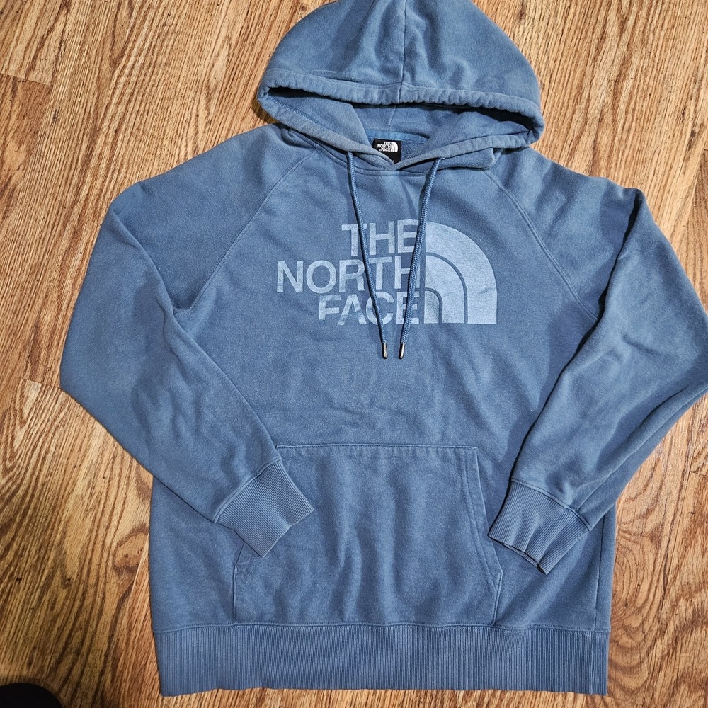 The North Face Women's Hoodie Pullover Sweatshirt Big Hit Logo Size Medium Blue
